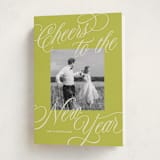 "All Scripts" - Holiday Cards in Lime by Jackie Crawford - Folded Card