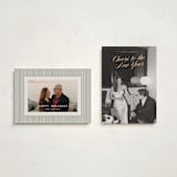 "Classy Cheer" - Holiday Cards in Apricot by Ekko Studio - Photo Orientation Options