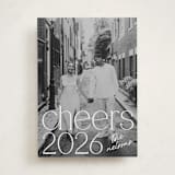 "Dignified Cheers" - Holiday Cards in Vanilla by Charter Oaks Creative - Front