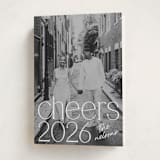 "Dignified Cheers" - Holiday Cards in Vanilla by Charter Oaks Creative - Folded Card