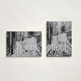 "Dignified Cheers" - Holiday Cards in Vanilla by Charter Oaks Creative - Photo Orientation Options