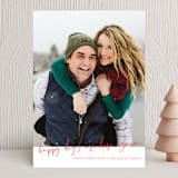 "Here's to Brighter Days" - Holiday Cards in Coral by Sarah Cohn - Front