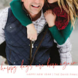 "Here's to Brighter Days" - Holiday Cards in Coral by Sarah Cohn - Detail