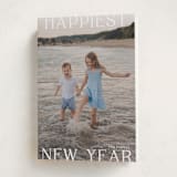 "New Year Happiness" - Holiday Cards in Cotton by Angela Thompson - Folded Card