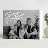 "New Years Cheers" - Holiday Cards in Frost by Darby McGuire - Folded Card
