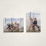 "Boldly Soft" - Holiday Cards in Frosted Sky by Cass Loh - Photo Orientation Options