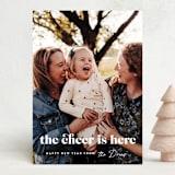"the cheer is here" - Holiday Cards in Snow by Sara Hicks Malone - Front