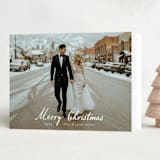 "Winter Greetings" - Holiday Cards in Snow by Ashley Iwafuchi - Folded Card