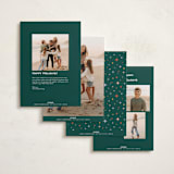 "Dazzle" - Holiday Cards in Evergreen by Everett Paper Goods - Back of Card Options