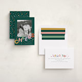 "Dazzle" - Holiday Cards in Evergreen by Everett Paper Goods - Assembled