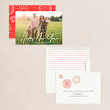 "New Year Script" - Holiday Cards in Snow by GeekInk Design - Assembled
