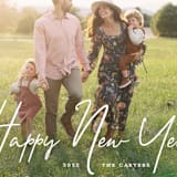 "New Year Script" - Holiday Cards in Snow by GeekInk Design - Detail