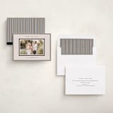 "Striped Border" - Holiday Cards in Linen by Kelly Schmidt - Assembled