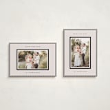 "Striped Border" - Holiday Cards in Linen by Kelly Schmidt - Photo Orientation Options