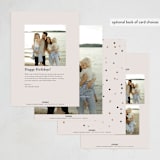 "Letter Confetti" - Holiday Cards in Latte by Corinne Malesic - Back of Card Options