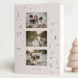"Letter Confetti" - Holiday Cards in Latte by Corinne Malesic - Folded Card