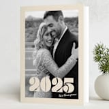 "Retro Year" - Holiday Cards in Almond by Morgan Kendall - Folded Card