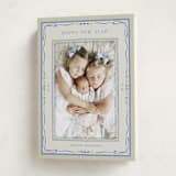 "Delicate botanical frame" - Holiday Cards in Blue Jay by Lucrecia Caporale - Folded Card