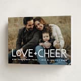 "Love & Cheer" - Holiday Cards in Snowflake by Snow and Ivy - Folded Card