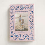 "New Year Cheer Doodles" - Holiday Cards in Blue Jay by Erika Firm - Folded Card