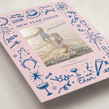 "New Year Cheer Doodles" - Holiday Cards in Blue Jay by Erika Firm - Detail