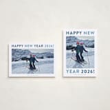 "Happy Colors" - Holiday Cards in Aqua by Carolyn MacLaren - Photo Orientation Options