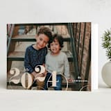 "Elegant Swirl" - Holiday Cards in Sand by Elan Studio - Folded Card