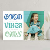 "Funky Type" - Holiday Cards in Ocean by Jackie Crawford - Front