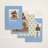 "Greetings frame" - Holiday Cards in Blue Jay by Creo Study - Back of Card Options