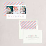 "New Year, New Us!" - Holiday Cards in Coral by Hooray Creative - Assembled