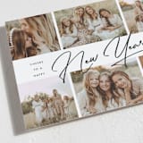 "New Year Script Montage" - Holiday Cards in Jet by Nam Bourassa - Detail