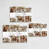 "New Year Script Montage" - Holiday Cards in Jet by Nam Bourassa - Formats Available
