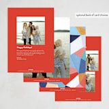 "Bright Border" - Holiday Cards in Tangerine by Hooray Creative - Back of Card Options