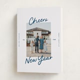 "A Simple Cheers" - Holiday Cards in Blue Jeans by Abbigail Lim - Folded Card