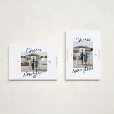 "A Simple Cheers" - Holiday Cards in Blue Jeans by Abbigail Lim - Photo Orientation Options