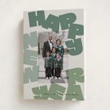 "Fun New Year" - Holiday Cards in Sage by Lori Wemple - Folded Card