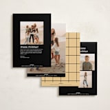 "Sideways" - Holiday Cards in Midnight by Lindsay Megahed - Back of Card Options