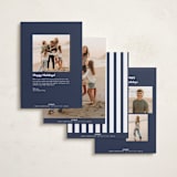 "cursive bottom" - Holiday Cards in Denim by Cass Loh - Back of Card Options
