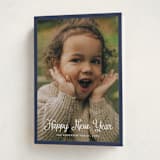 "cursive bottom" - Holiday Cards in Denim by Cass Loh - Folded Card