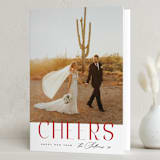 "Modern Cheer" - Holiday Cards in Poinsettia by Ana Sharpe - Folded Card