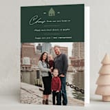 "New Year House" - Holiday Cards in Pine Tree by Ashlee Townsend - Folded Card