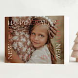 "New Year View" - Holiday Cards in Melon by Carrie ONeal - Folded Card