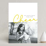 "Cheer Badge" - Holiday Cards in Sunflower by Anna Elder - Front