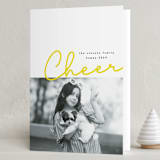 "Cheer Badge" - Holiday Cards in Sunflower by Anna Elder - Folded Card