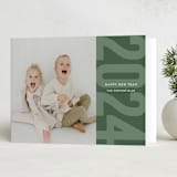 "Modern Year" - Holiday Cards in Emerald by Sarah Cohn - Folded Card