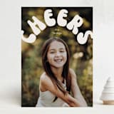 "Bubbly Cheers" - Holiday Cards in Latte by Baumbirdy - Front