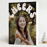 "Bubbly Cheers" - Holiday Cards in Latte by Baumbirdy - Folded Card