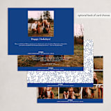 "Happiness" - Holiday Cards in French Navy by Angela Thompson - Back of Card Options