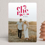 "High Cheers" - Holiday Cards in Fucshia by Erica Krystek - Front