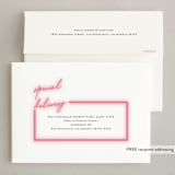 "Neon Frame" - Holiday Cards in Cherry by Liz Conley - FREE Recipient Addressing